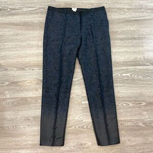 H&M Black and Navy blue Cotton Ankle Crop Front Slit Pants